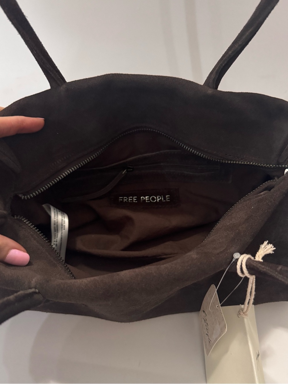 Free People Dark Brown Sierra Suede Shoulder Bag - Picture 10 of 14